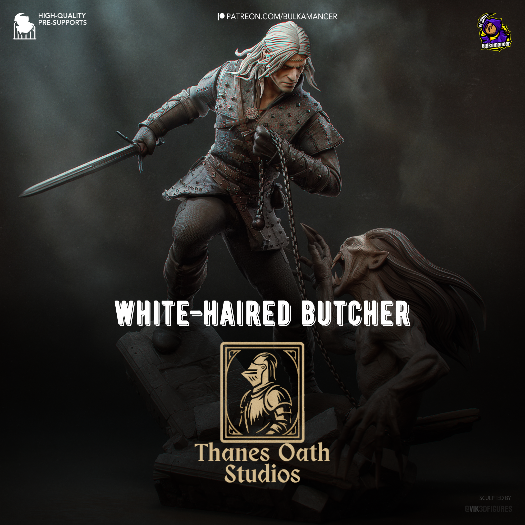 White-Haired Butcher - Maximum Detailed 16K Resin Statue