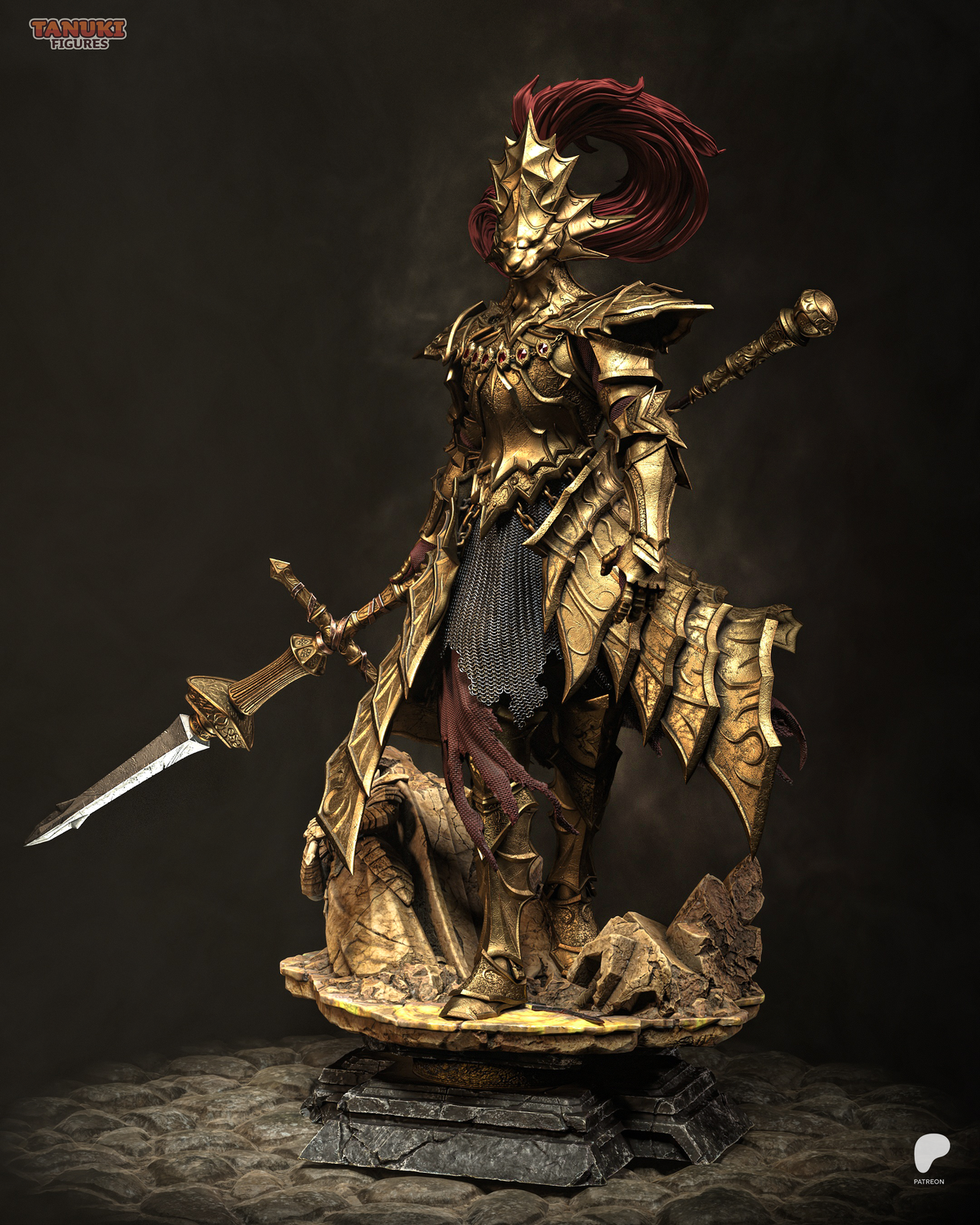 The Golden Lion - Maximum Detailed 16K Resin Statue