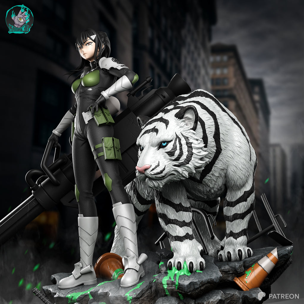 The Huntress & War Tiger - Maximum Detailed 16K Resin Statue
