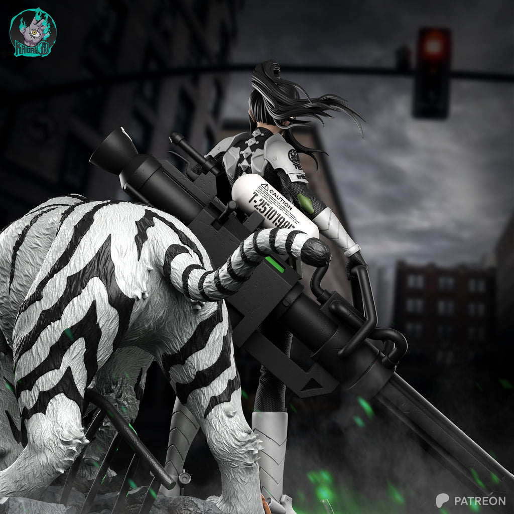 The Huntress & War Tiger - Maximum Detailed 16K Resin Statue