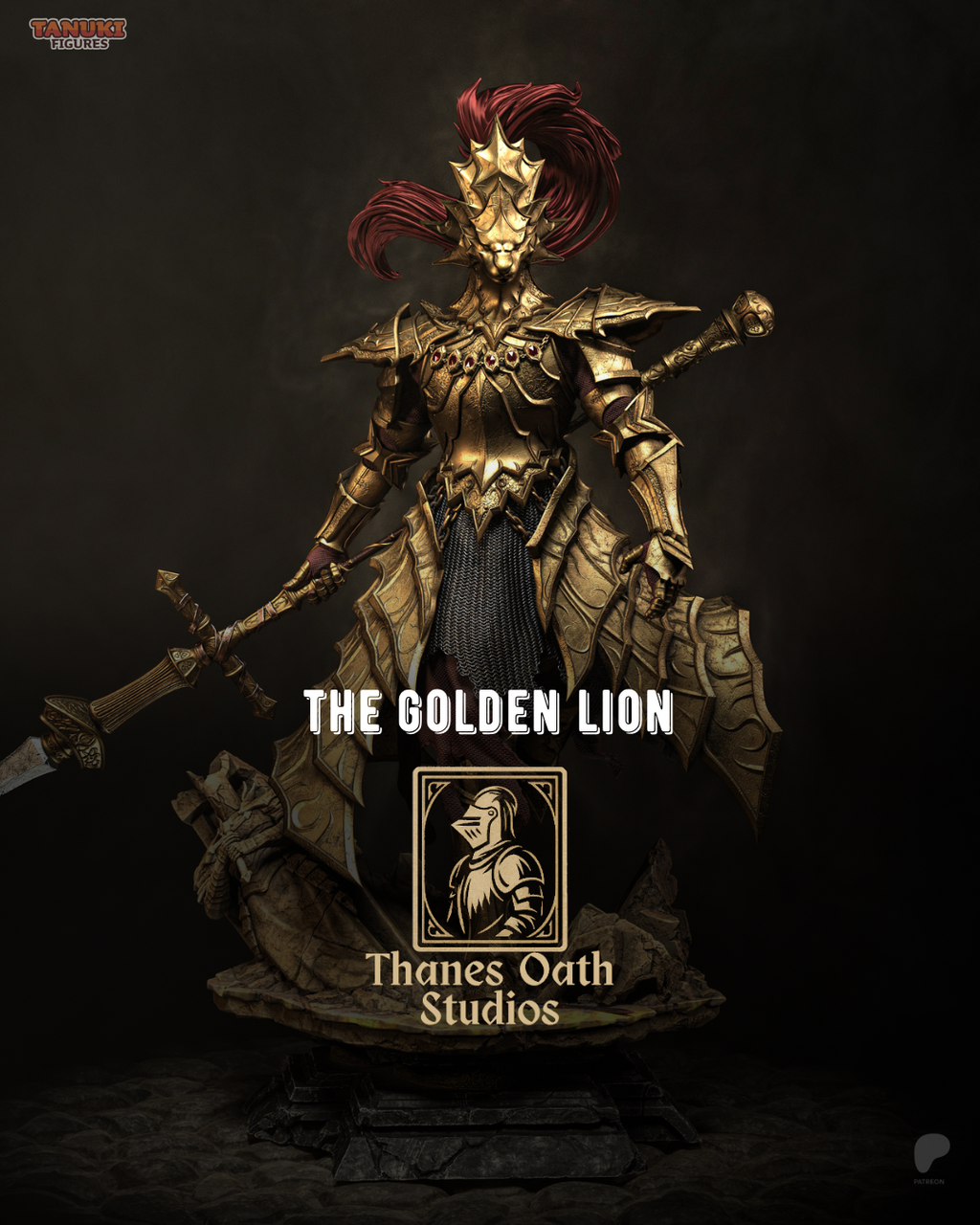 The Golden Lion - Maximum Detailed 16K Resin Statue