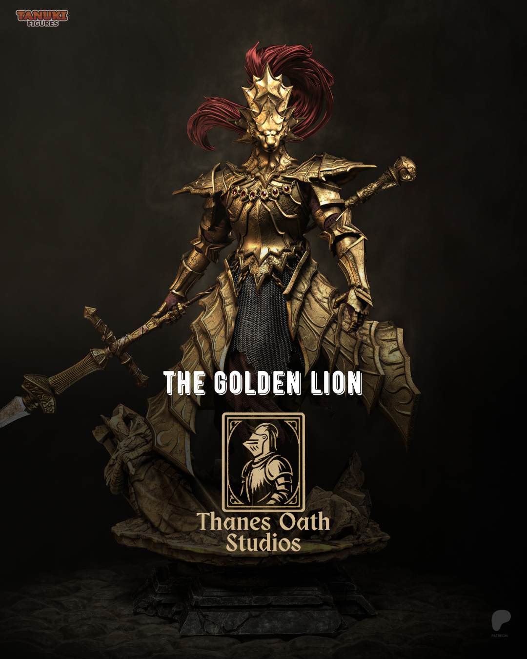 The Golden Lion - Maximum Detailed 16K Resin Statue