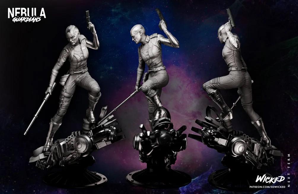 Cybernetic Daughter - Sci-Fi Cosmic Assassin Space Outlaw Comic Nebula Resin Figure 16K