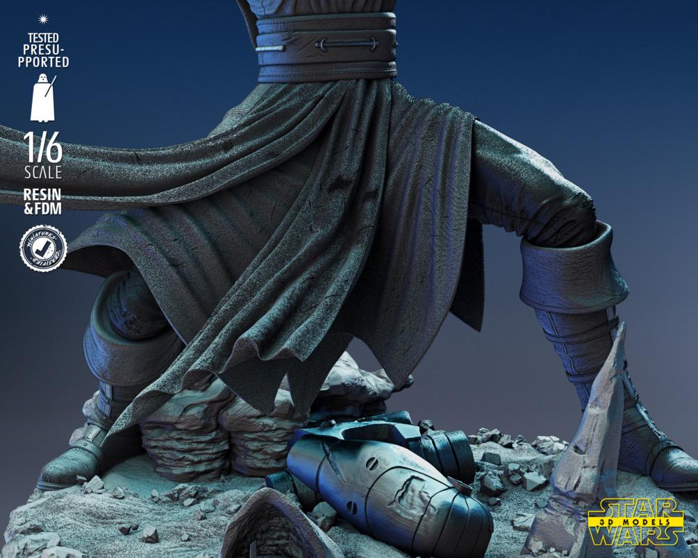 Storm-Masked Council Master - Sci Fi Alien Force Master High Council Plo Koon Resin Figure 16K