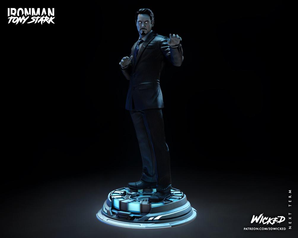 The Ironbound Genius - Superhero Tech Genius Power Suit Comic Tony Stark Iron Man Resin Figure 16K