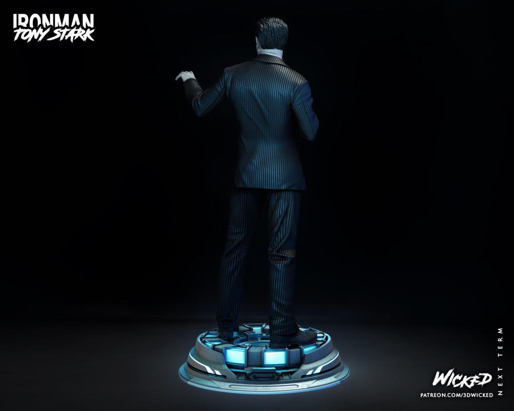 The Ironbound Genius - Superhero Tech Genius Power Suit Comic Tony Stark Iron Man Resin Figure 16K
