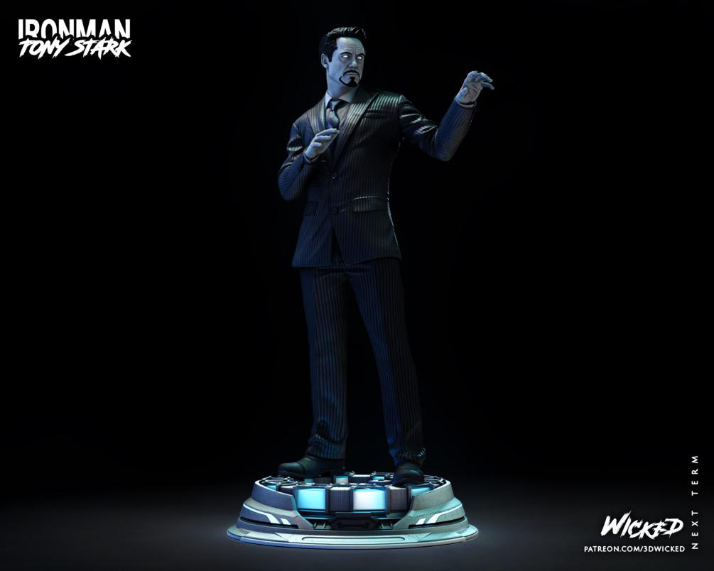 The Ironbound Genius - Superhero Tech Genius Power Suit Comic Tony Stark Iron Man Resin Figure 16K