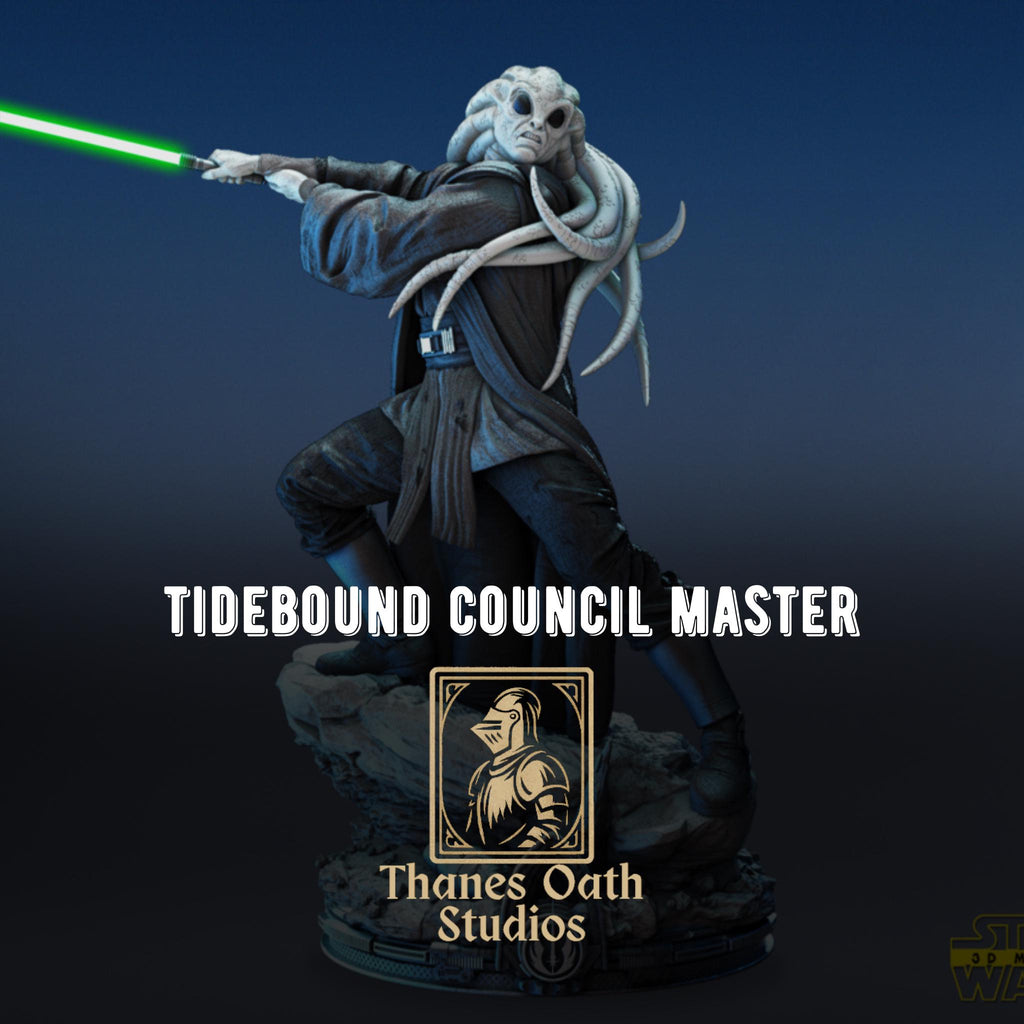 Tidebound Council Master - Sci Fi Alien Force Master High Council Kit Fisto Resin Figure 16K