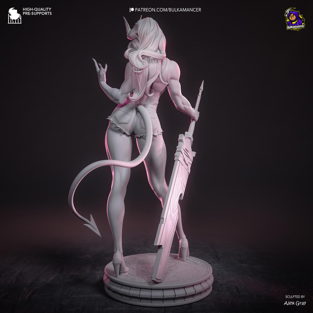 Horned Demon - Dark Fantasy Demonic Gothic Malevola Resin Figure 16K