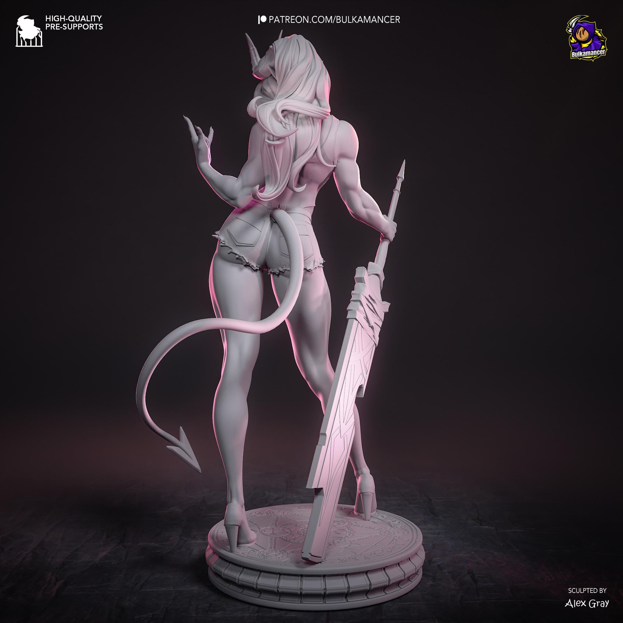 Horned Demon - Dark Fantasy Demonic Gothic Malevola Resin Figure 16K