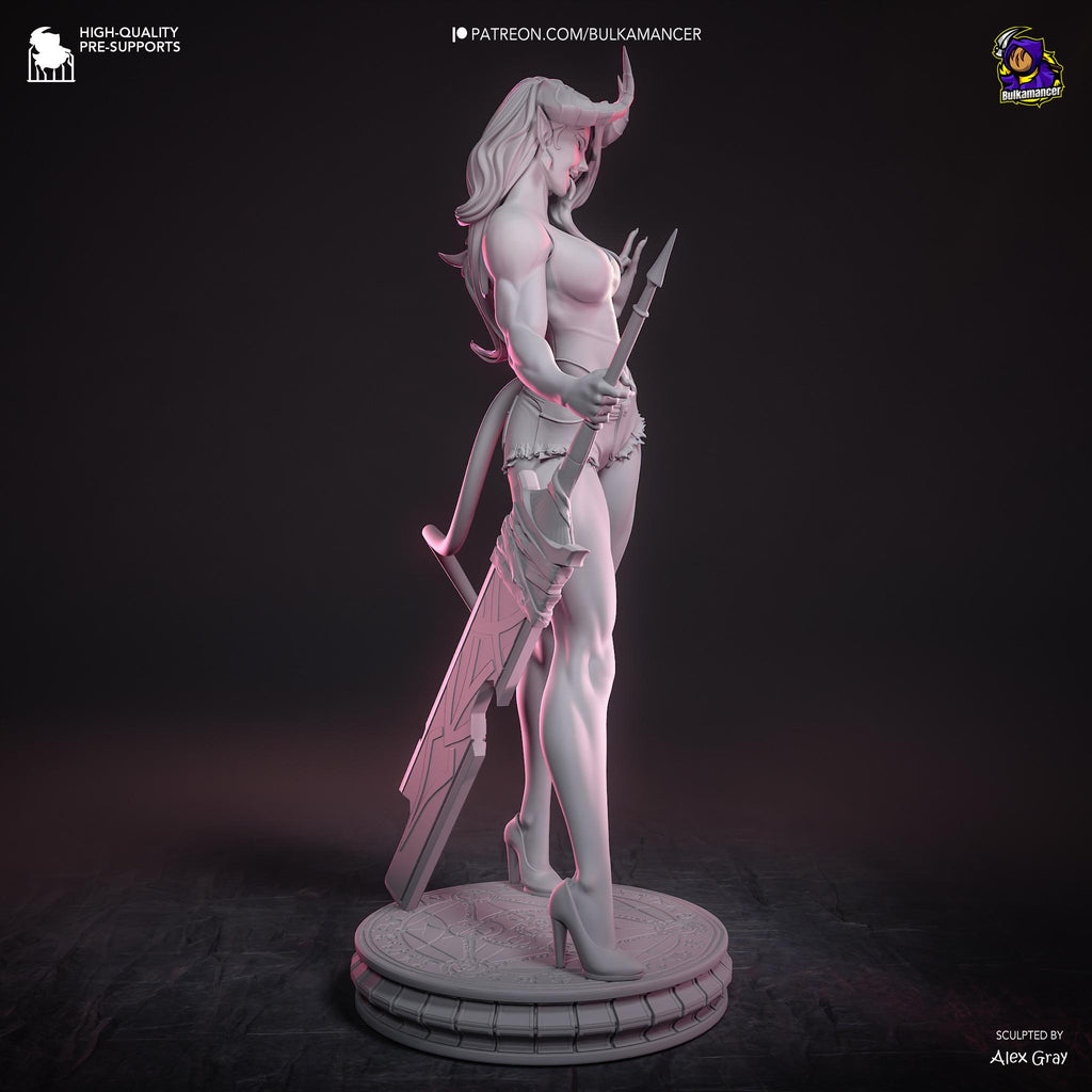 Horned Demon - Dark Fantasy Demonic Gothic Malevola Resin Figure 16K