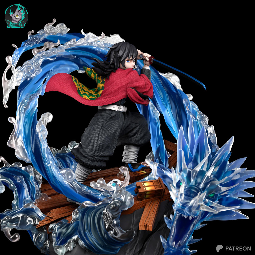 The Silent Tide - Demon Hunter Katana Warrior Anime Giyu Tomioka Resin Figure 16K