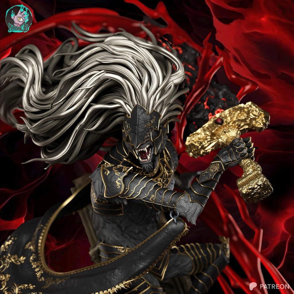 The Shadow Who Bound Death - Dark Fantasy Souls-Like Wolf Maliketh Resin Figure 16K