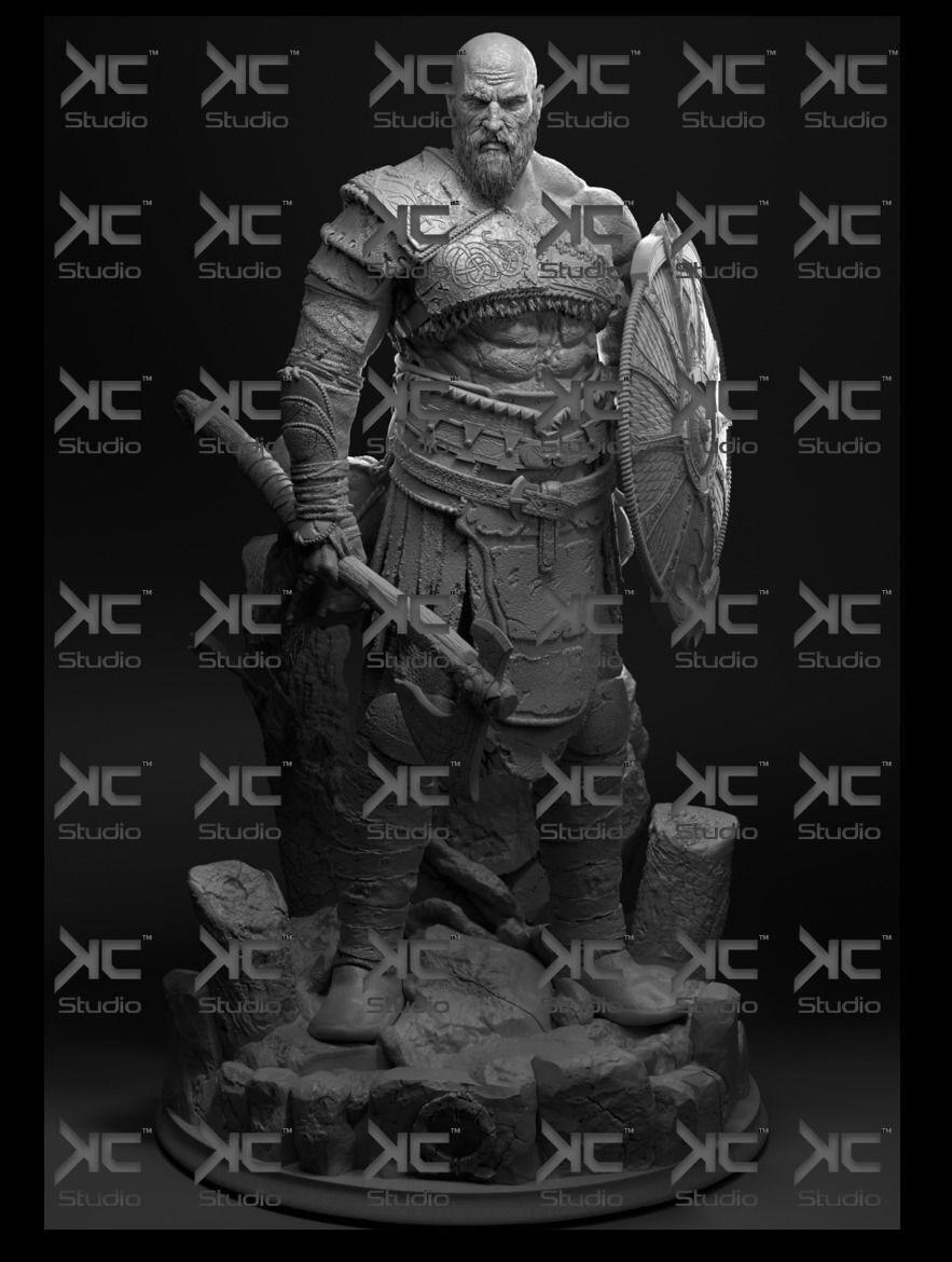 Scarred Godslayer - Nordic Dark Mythology Fantasy God Kratos Resin Figure 16K