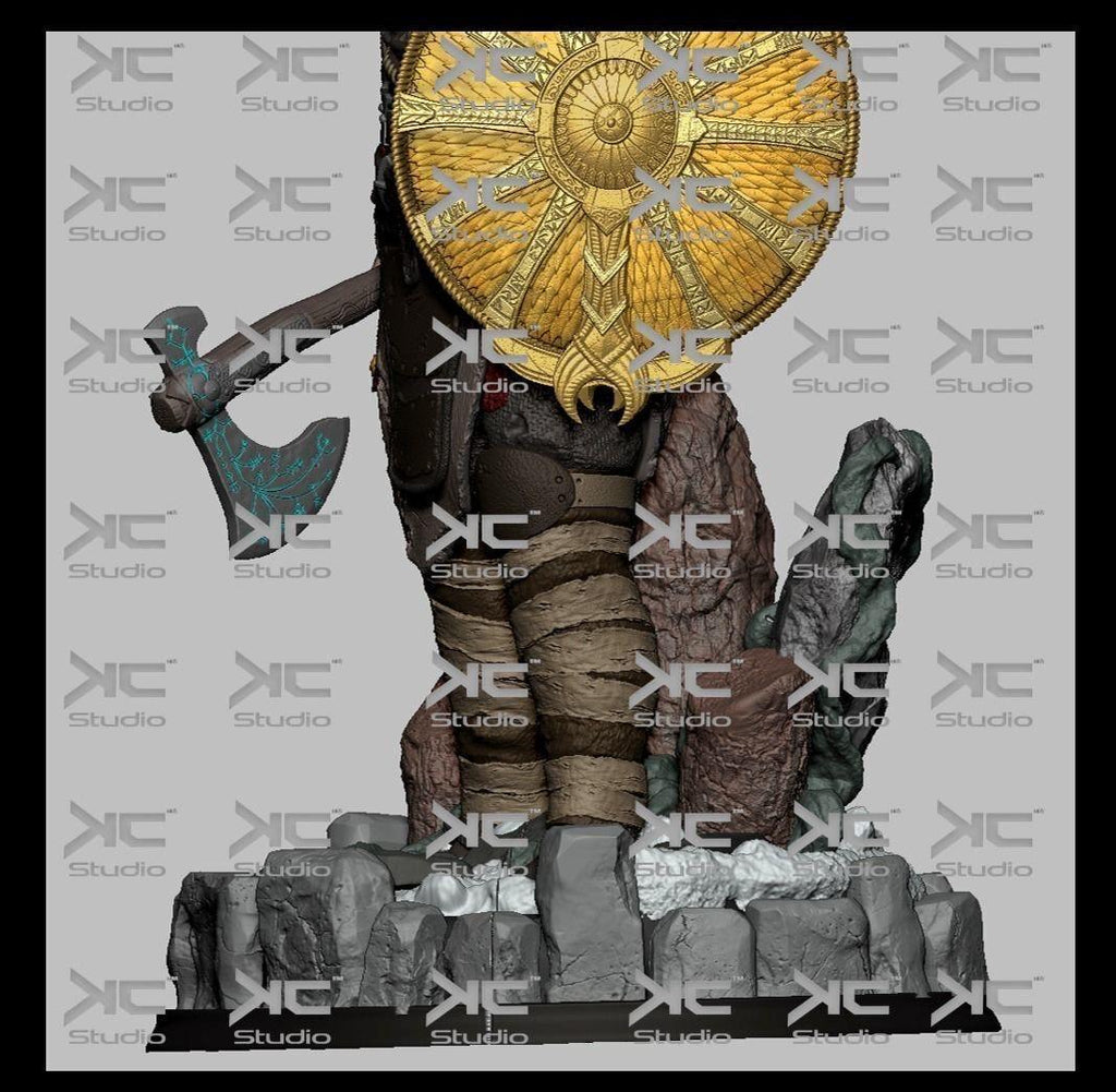 Scarred Godslayer - Nordic Dark Mythology Fantasy God Kratos Resin Figure 16K