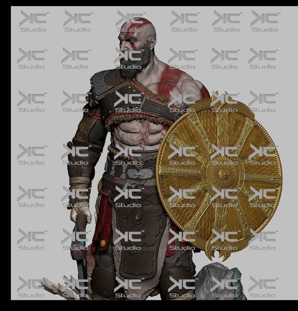 Scarred Godslayer - Nordic Dark Mythology Fantasy God Kratos Resin Figure 16K