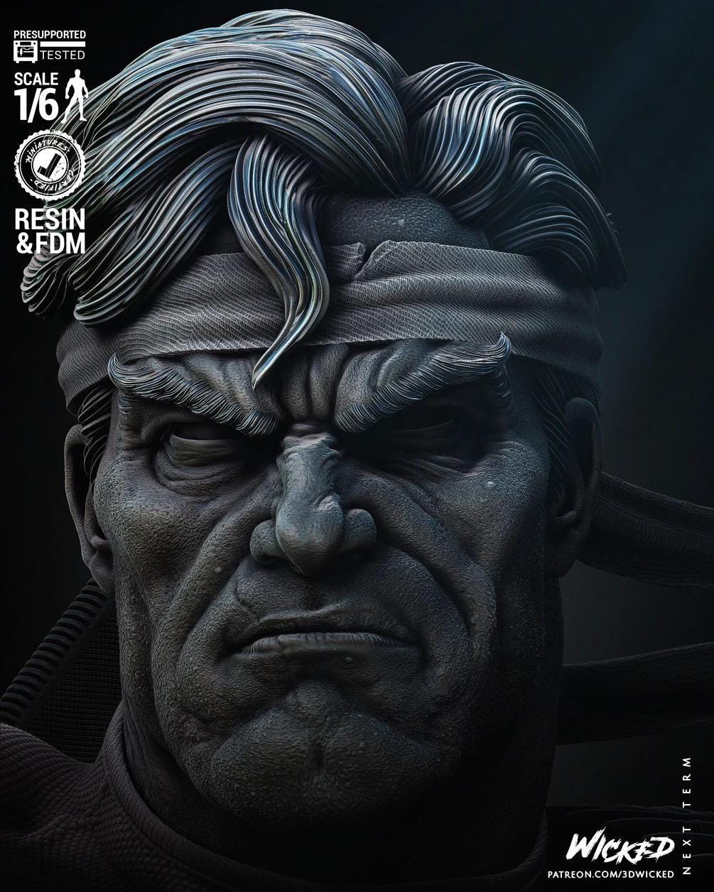Skull-marked Enforcer - Vigilante Superhero Skull Soldier The Punisher Resin Figure 16K