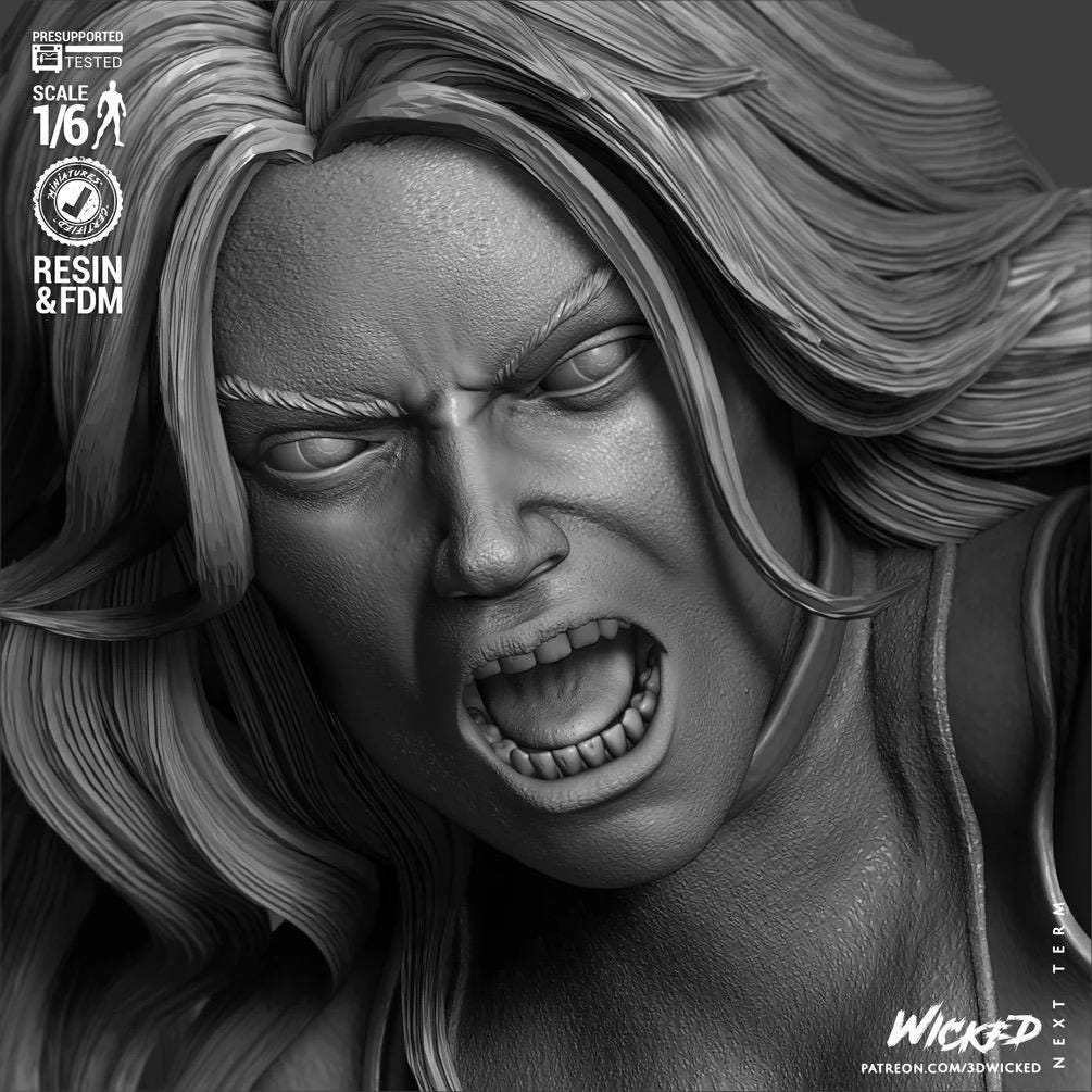 The Emerald Titan - Sci-Fi Cosmic Monster Hulk Comic She Hulk Resin Figure 16K