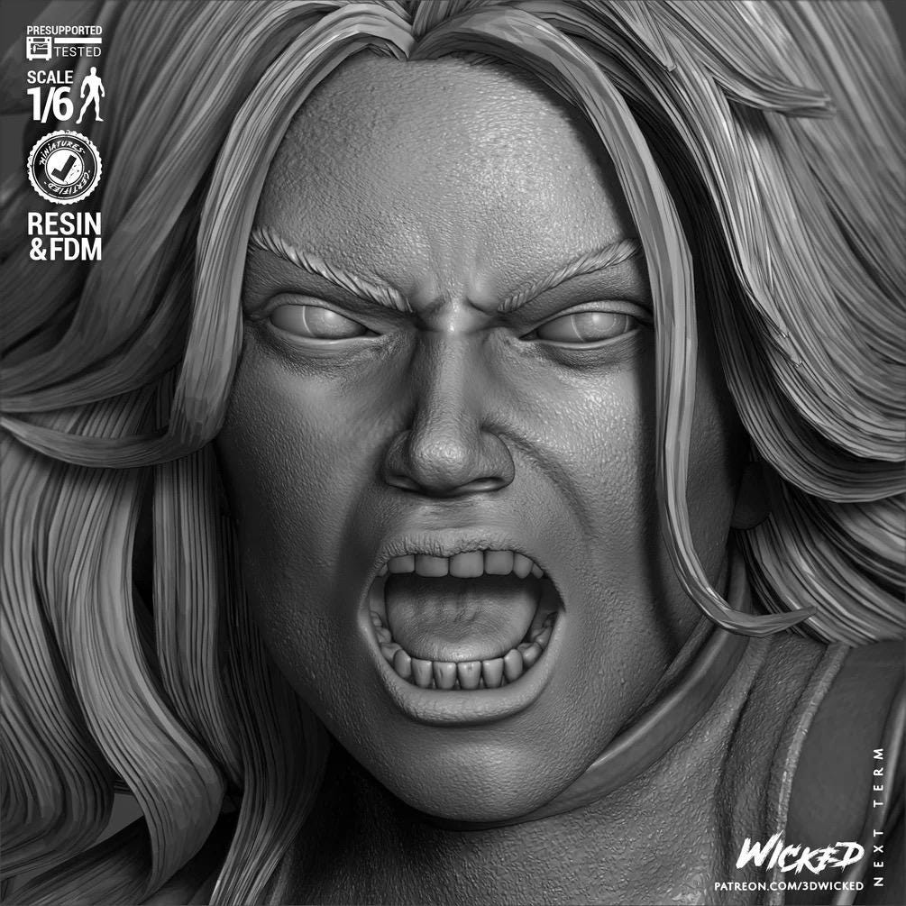 The Emerald Titan - Sci-Fi Cosmic Monster Hulk Comic She Hulk Resin Figure 16K