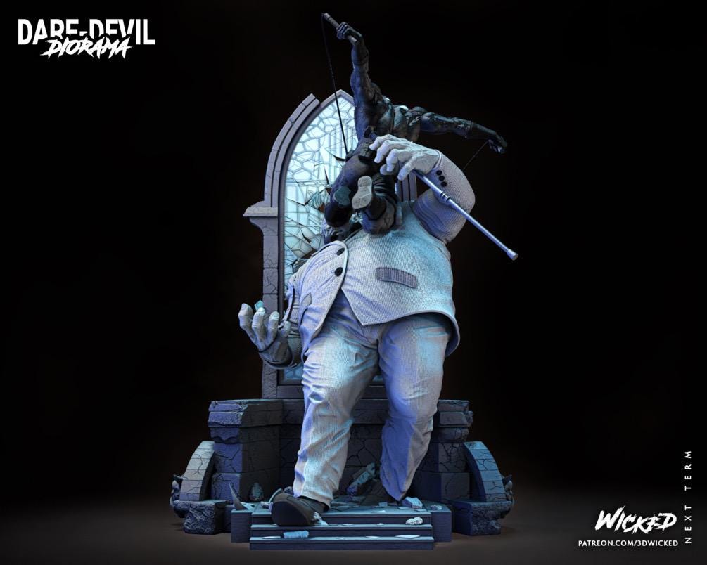 War For The City’s Soul - Sci-Fi Superhero Vigilante Comic Daredevil Kingpin Resin Figure 16K