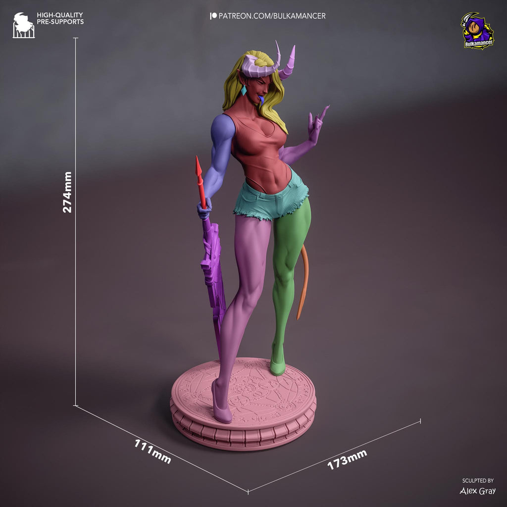 Horned Demon - Dark Fantasy Demonic Gothic Malevola Resin Figure 16K