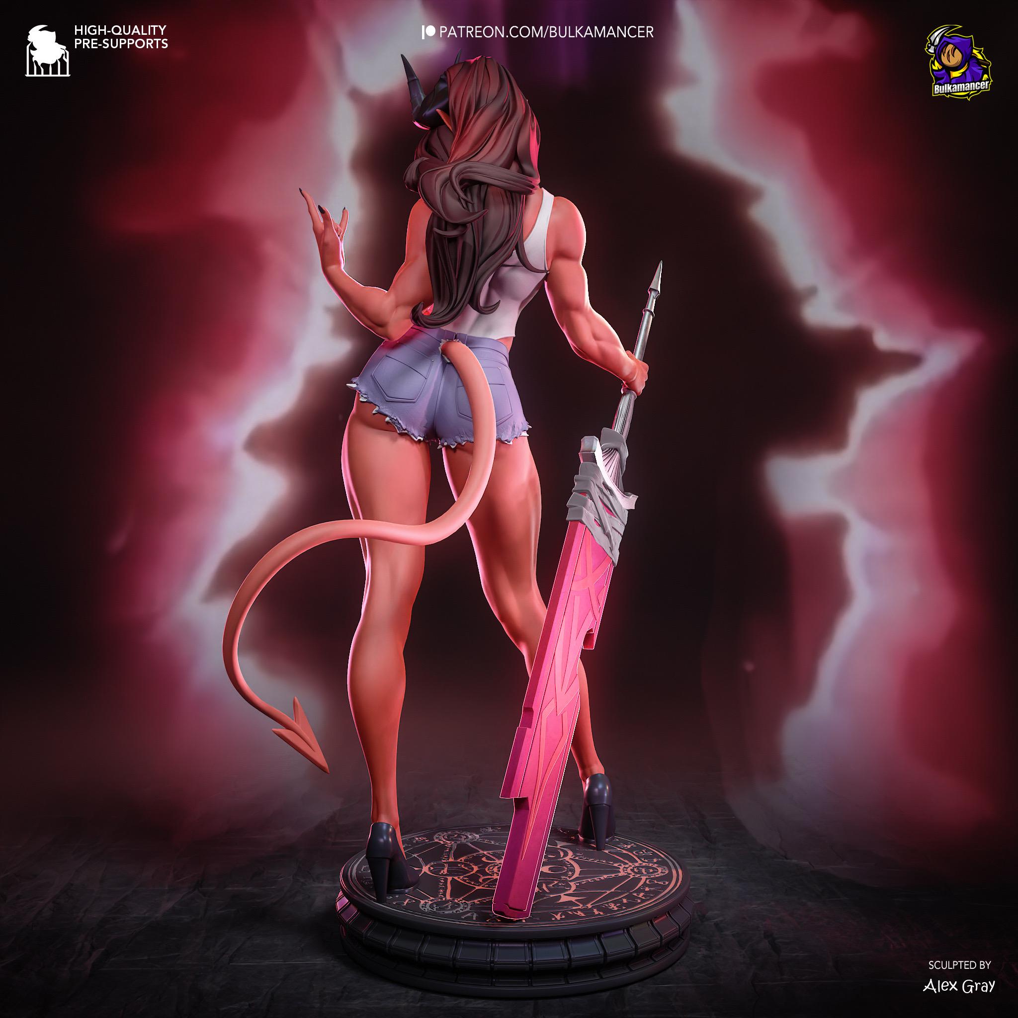 Horned Demon - Dark Fantasy Demonic Gothic Malevola Resin Figure 16K