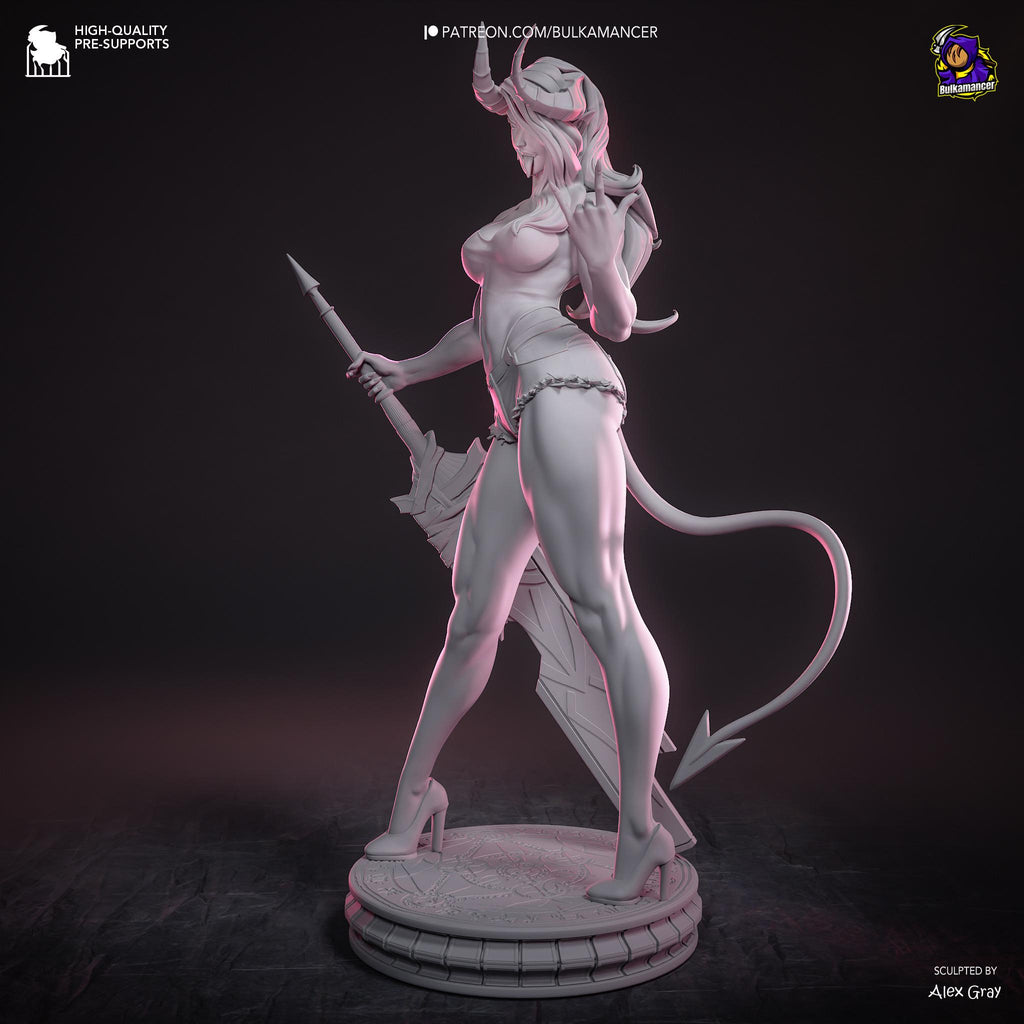 Horned Demon - Dark Fantasy Demonic Gothic Malevola Resin Figure 16K