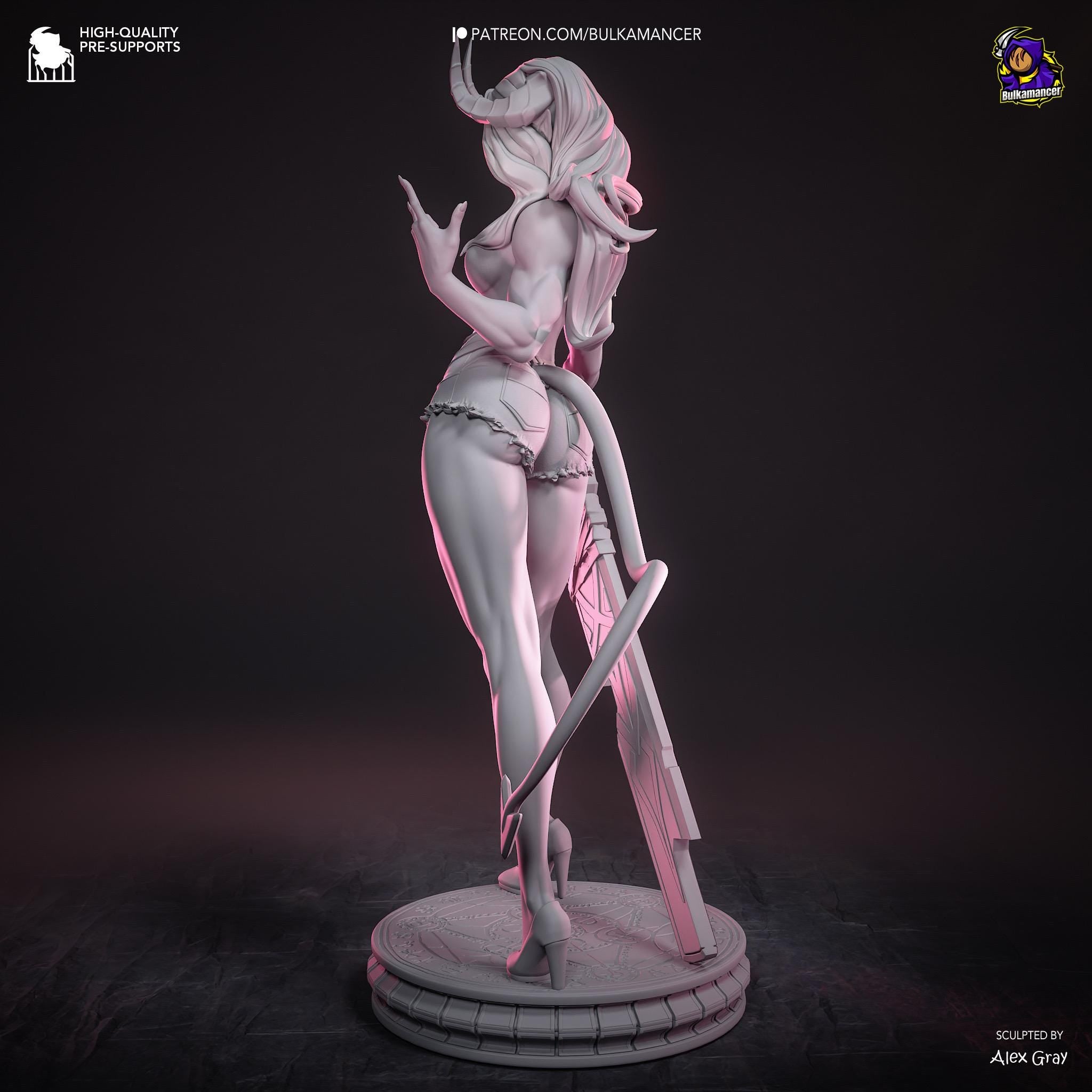 Horned Demon - Dark Fantasy Demonic Gothic Malevola Resin Figure 16K