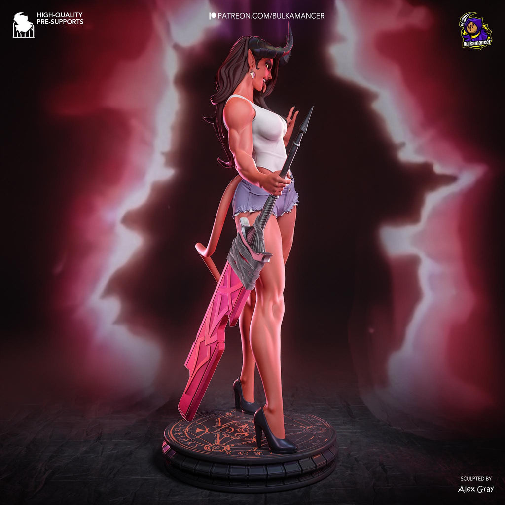 Horned Demon - Dark Fantasy Demonic Gothic Malevola Resin Figure 16K