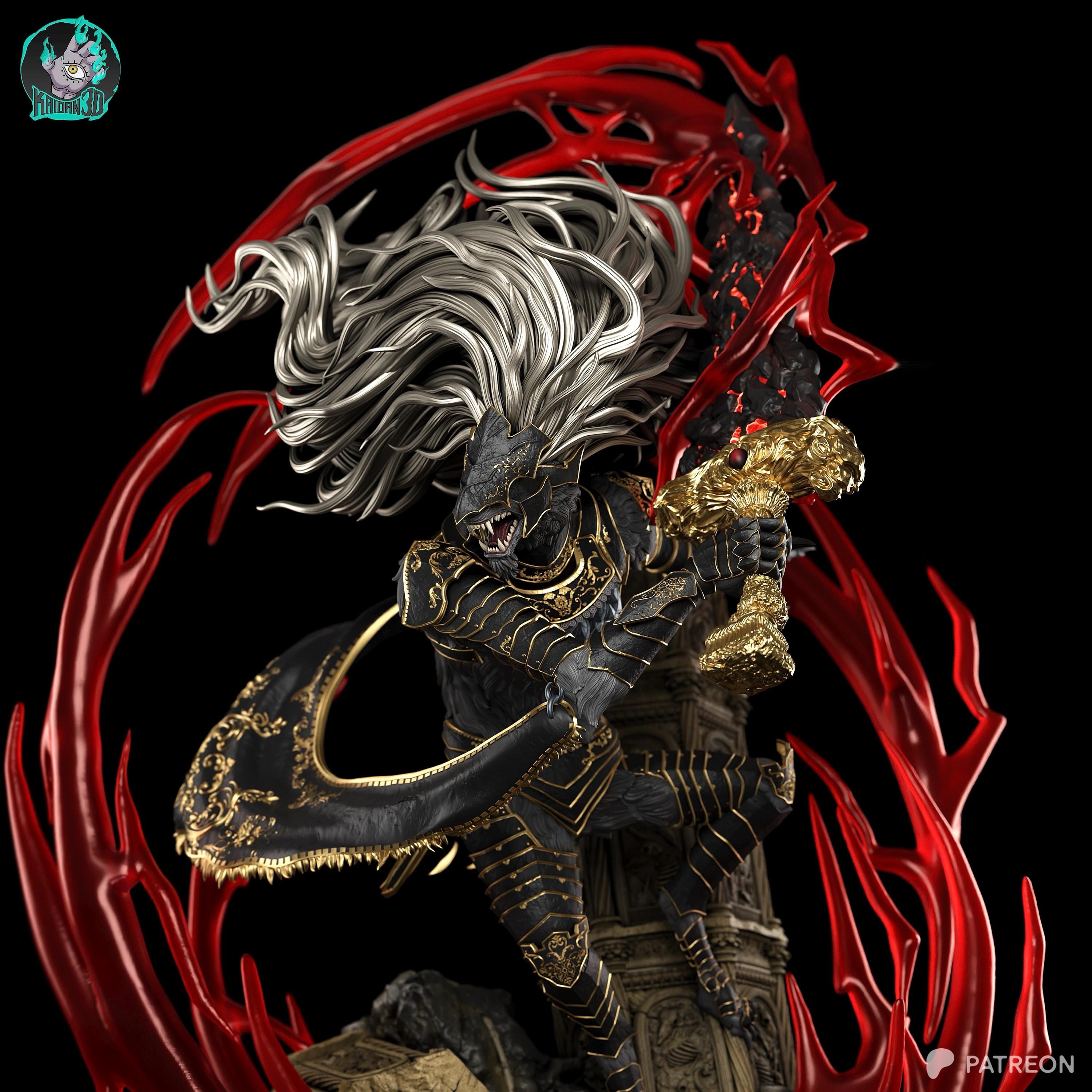 The Shadow Who Bound Death - Dark Fantasy Souls-Like Wolf Maliketh Resin Figure 16K