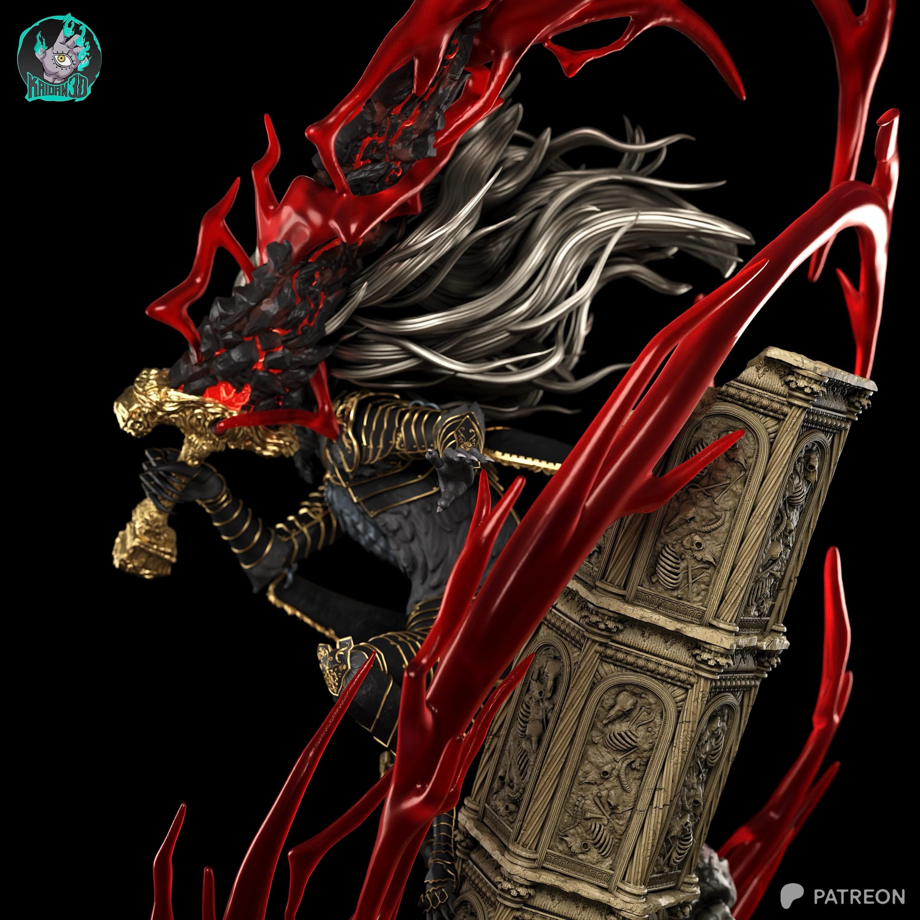 The Shadow Who Bound Death - Dark Fantasy Souls-Like Wolf Maliketh Resin Figure 16K