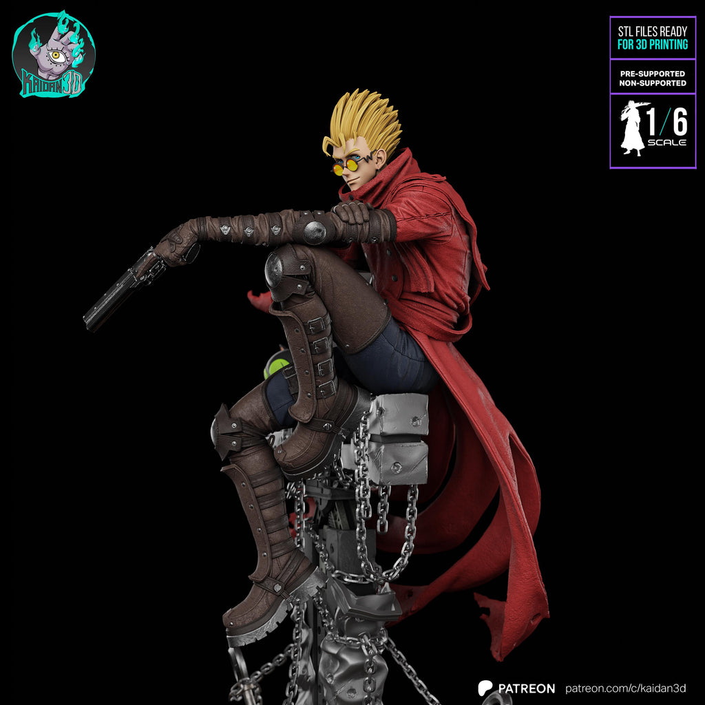 The Smiling Catastrophe - Gunslinger Sci-fi Western Outlaw Anime Vash The Stampede Resin Figure 16K