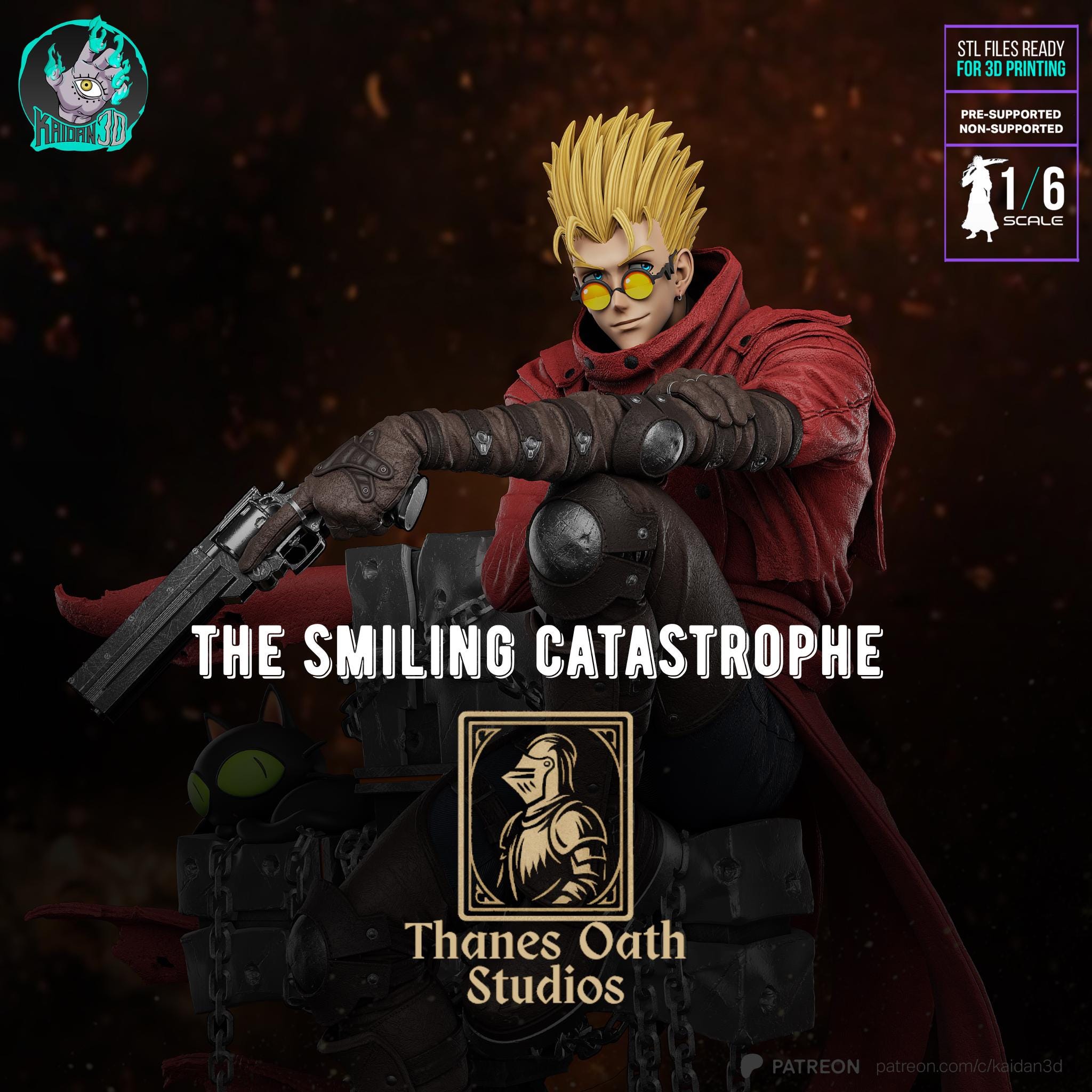 The Smiling Catastrophe - Gunslinger Sci-fi Western Outlaw Anime Vash The Stampede Resin Figure 16K