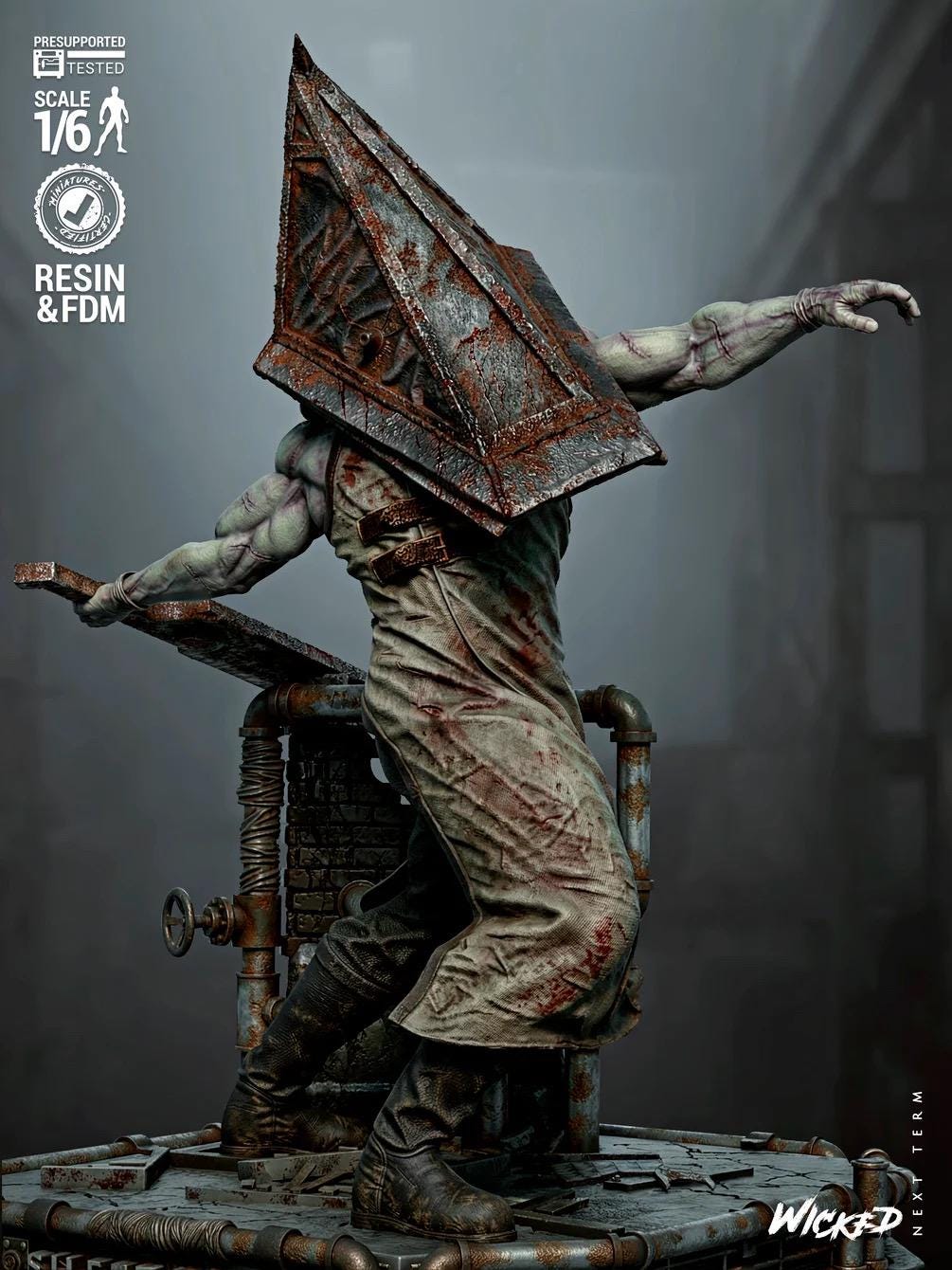 Executioner Of Guilt - Psychological Horror Monster Silent City Pryamid Head Resin Figure 16K