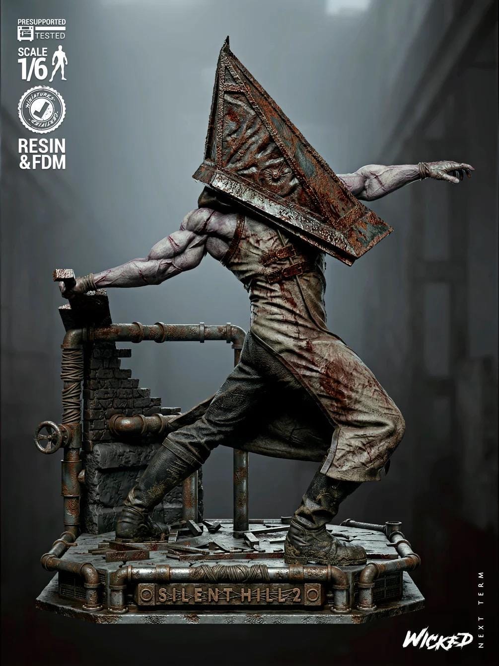Executioner Of Guilt - Psychological Horror Monster Silent City Pryamid Head Resin Figure 16K