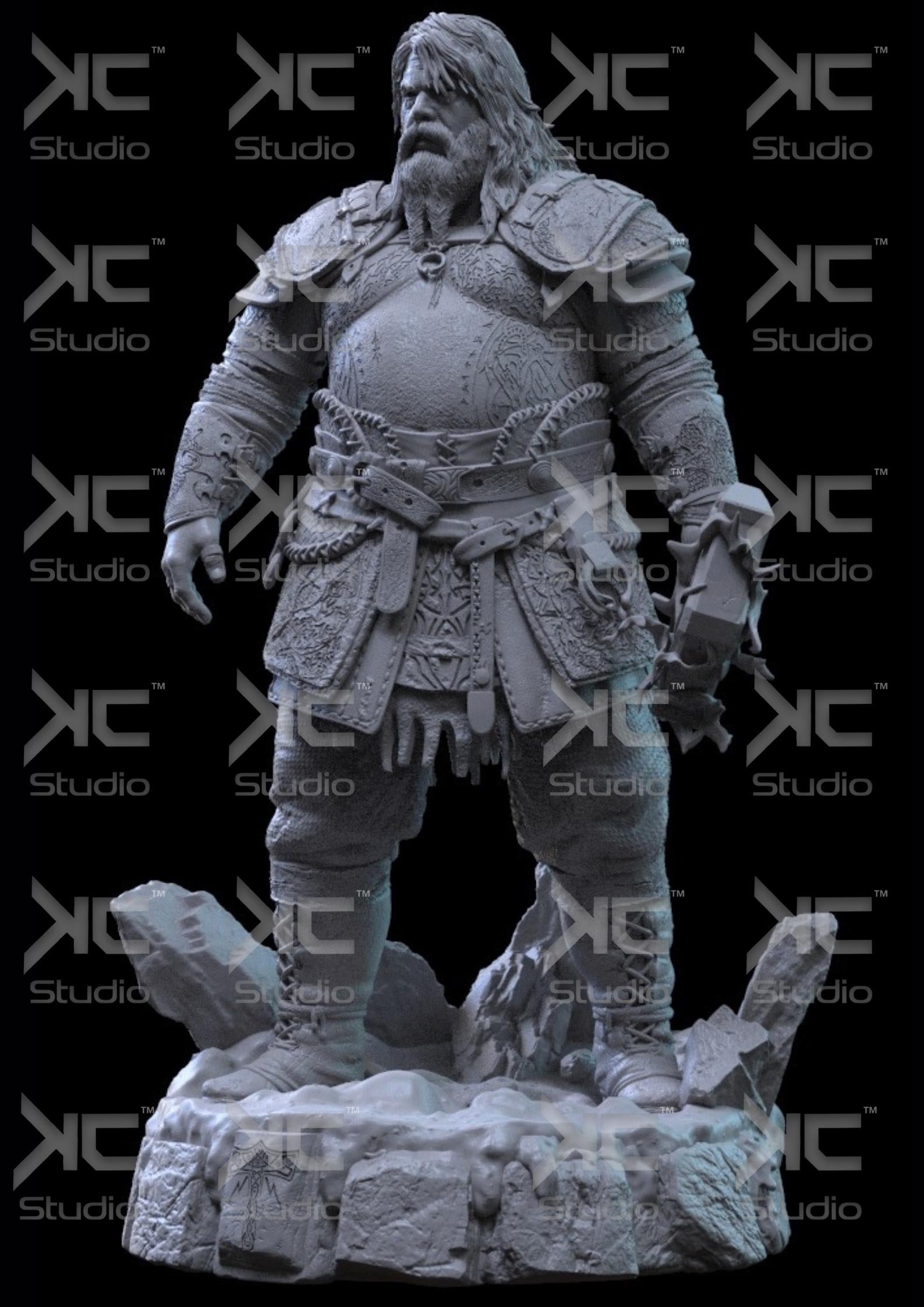Giantsbane Of The Storm - Nordic Dark Mythology Fantasy God Thor Resin Figure 16K