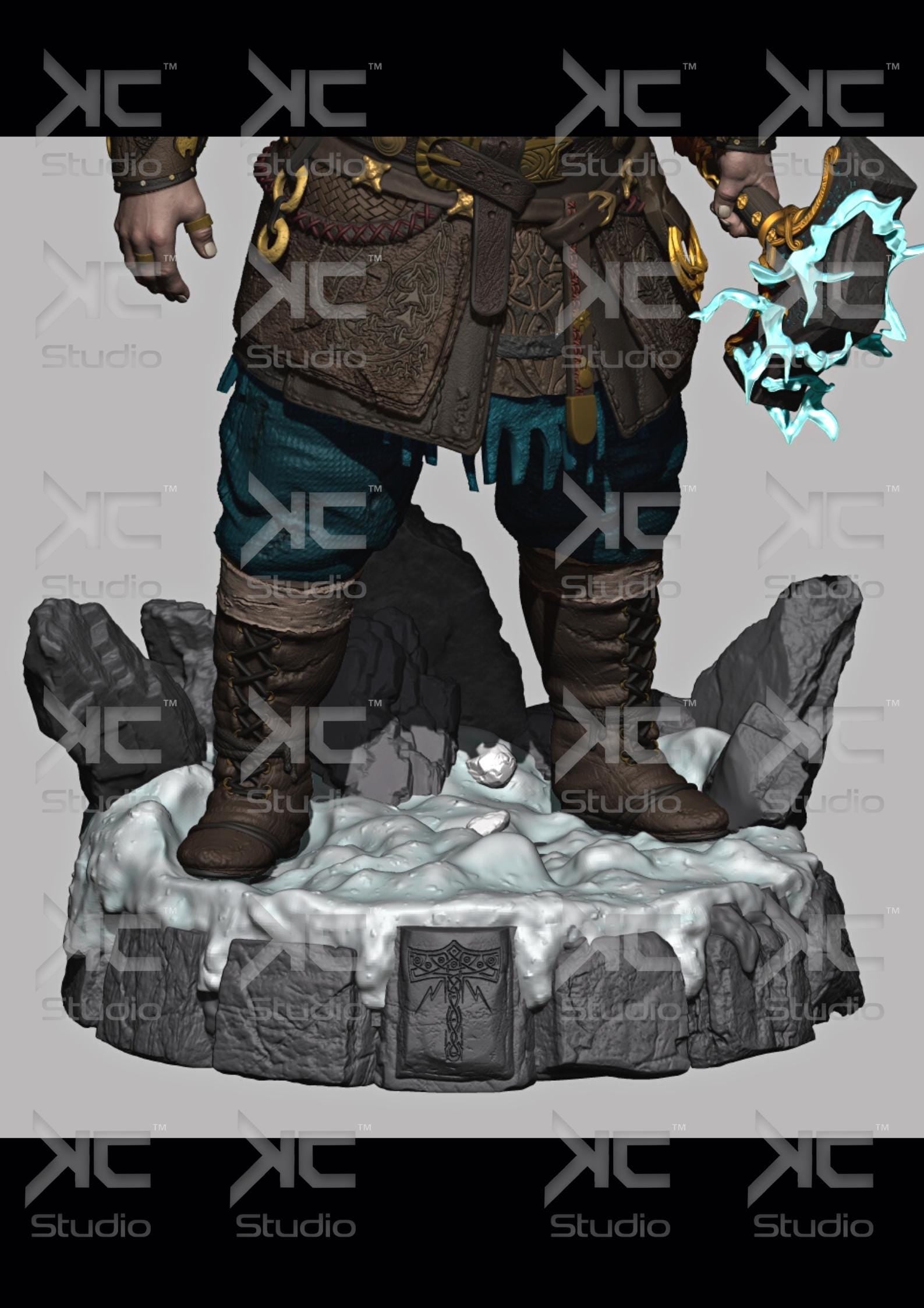 Giantsbane Of The Storm - Nordic Dark Mythology Fantasy God Thor Resin Figure 16K