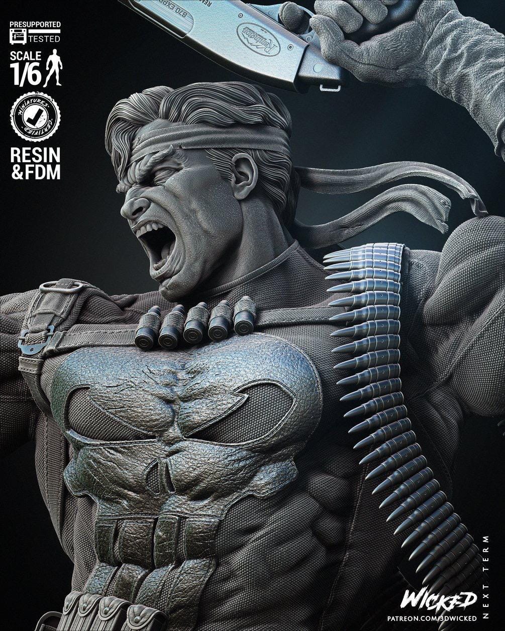 Skull-marked Enforcer - Vigilante Superhero Skull Soldier The Punisher Resin Figure 16K