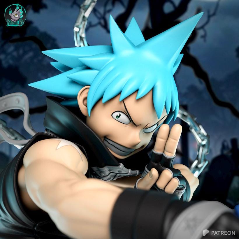 Ego Of The Shadow Blade - Anime Assassin Anti Hero Black Star Resin Figure 16K