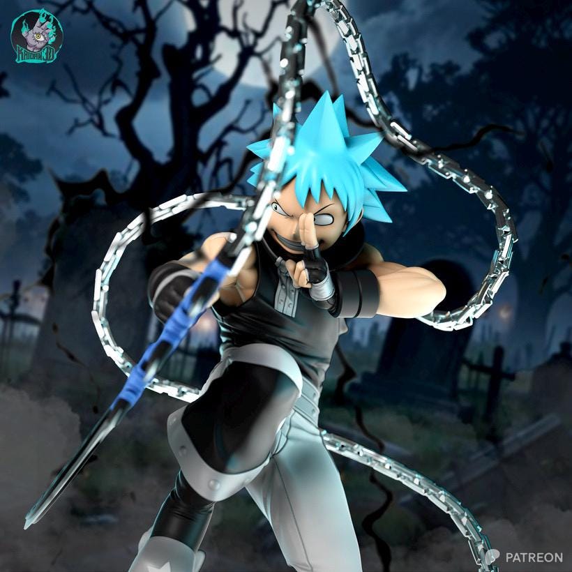 Ego Of The Shadow Blade - Anime Assassin Anti Hero Black Star Resin Figure 16K