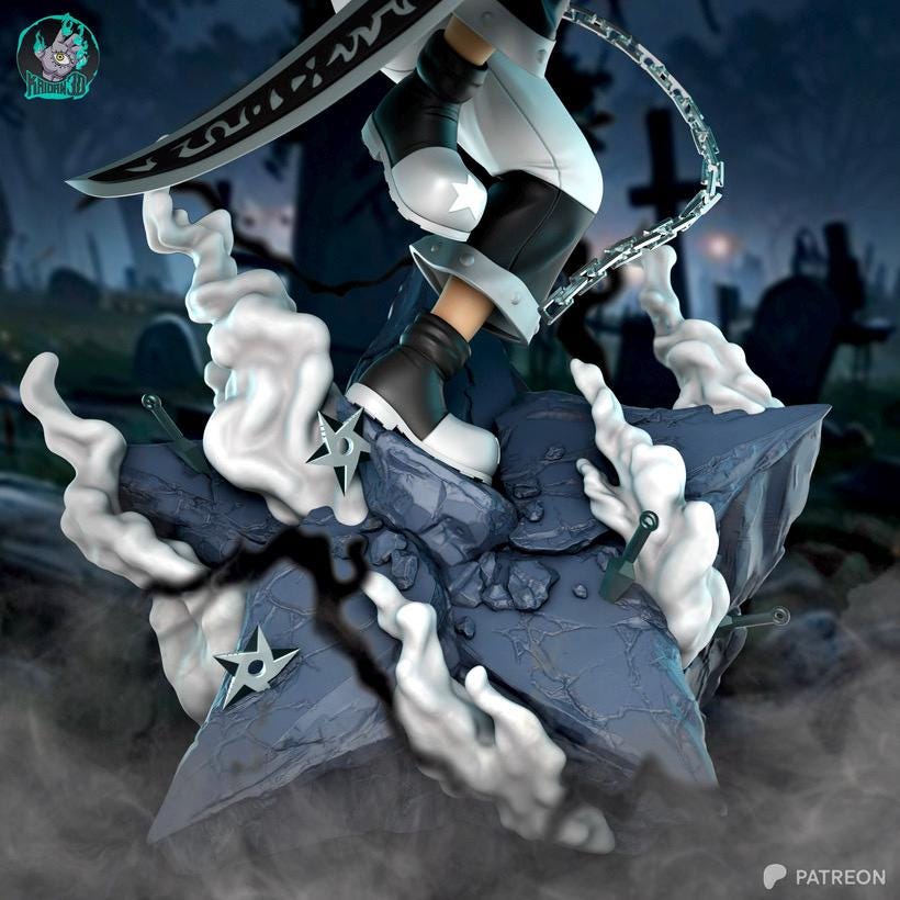Ego Of The Shadow Blade - Anime Assassin Anti Hero Black Star Resin Figure 16K