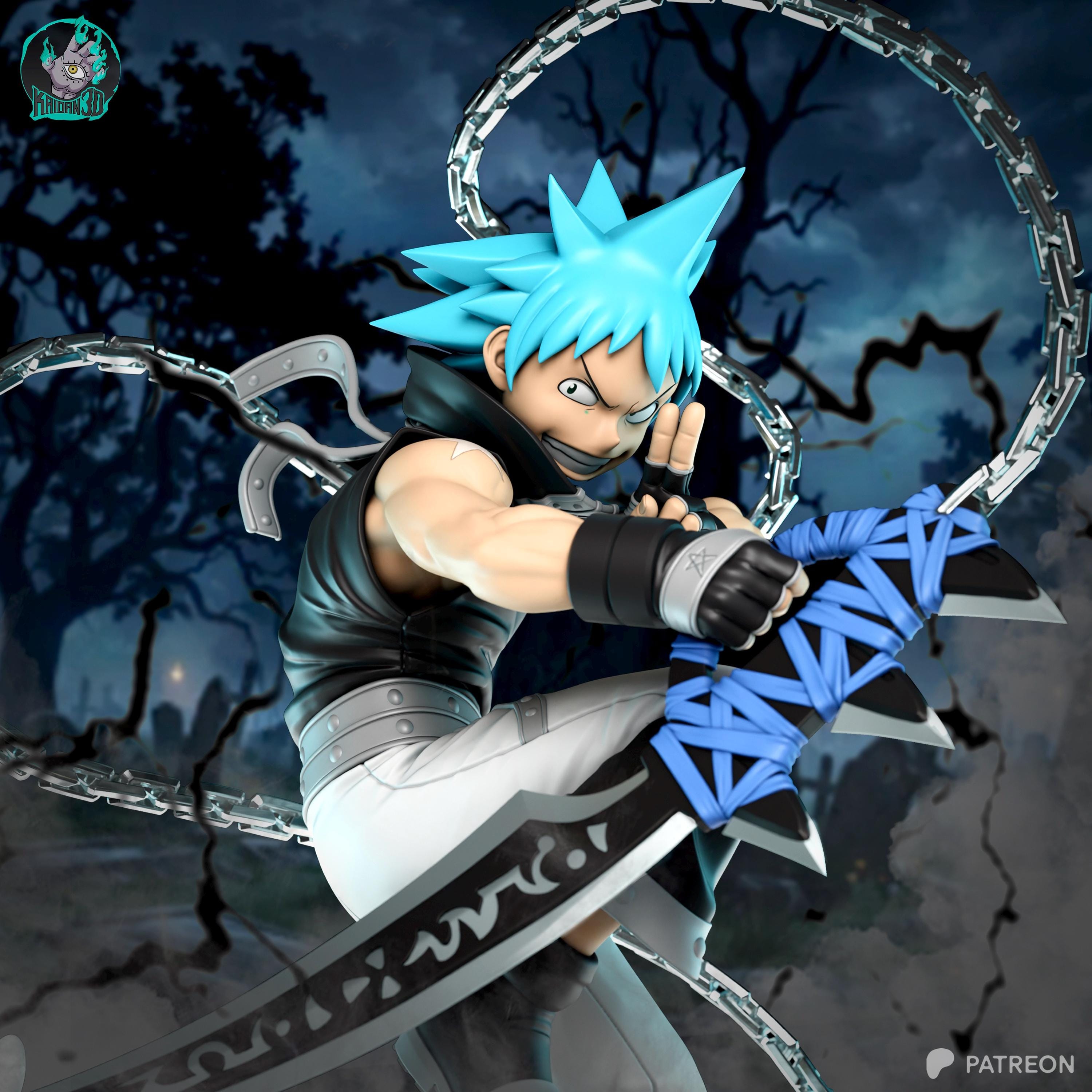 Ego Of The Shadow Blade - Anime Assassin Anti Hero Black Star Resin Figure 16K