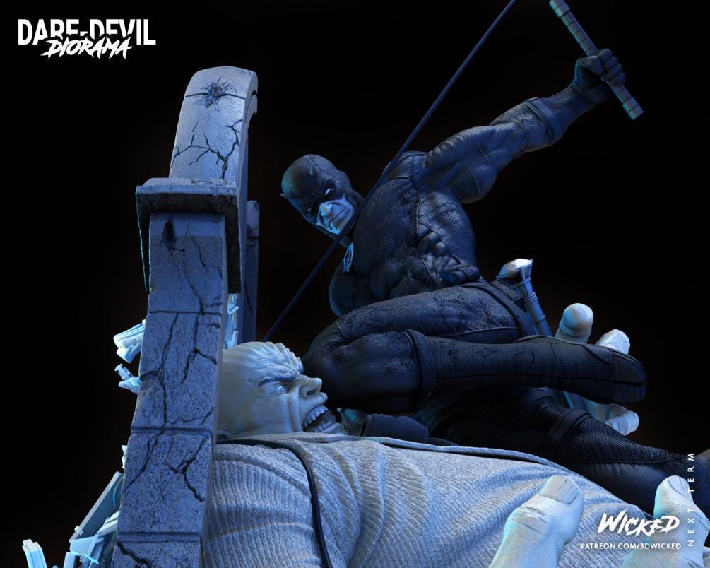 War For The City’s Soul - Sci-Fi Superhero Vigilante Comic Daredevil Kingpin Resin Figure 16K