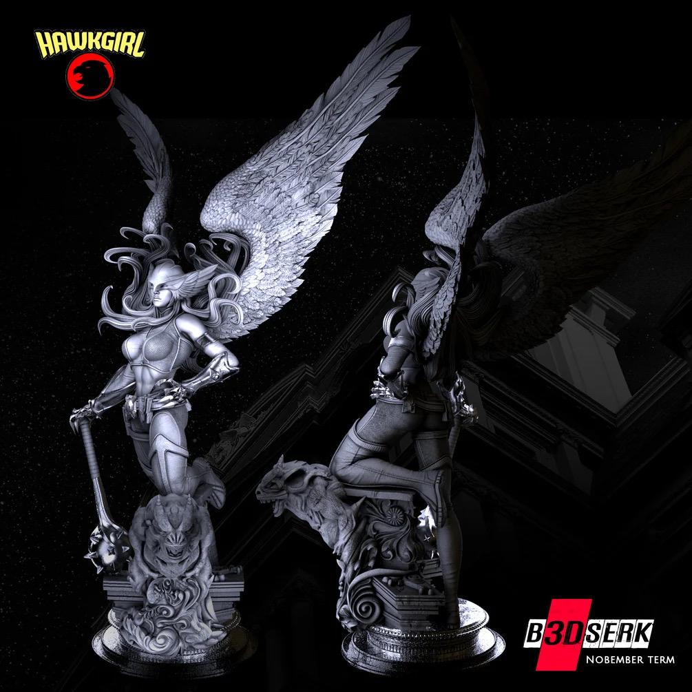 Skyborne Battle Maiden - Sci-Fi Comic Superhero Fantasy Hawkgirl Resin Figure 16K