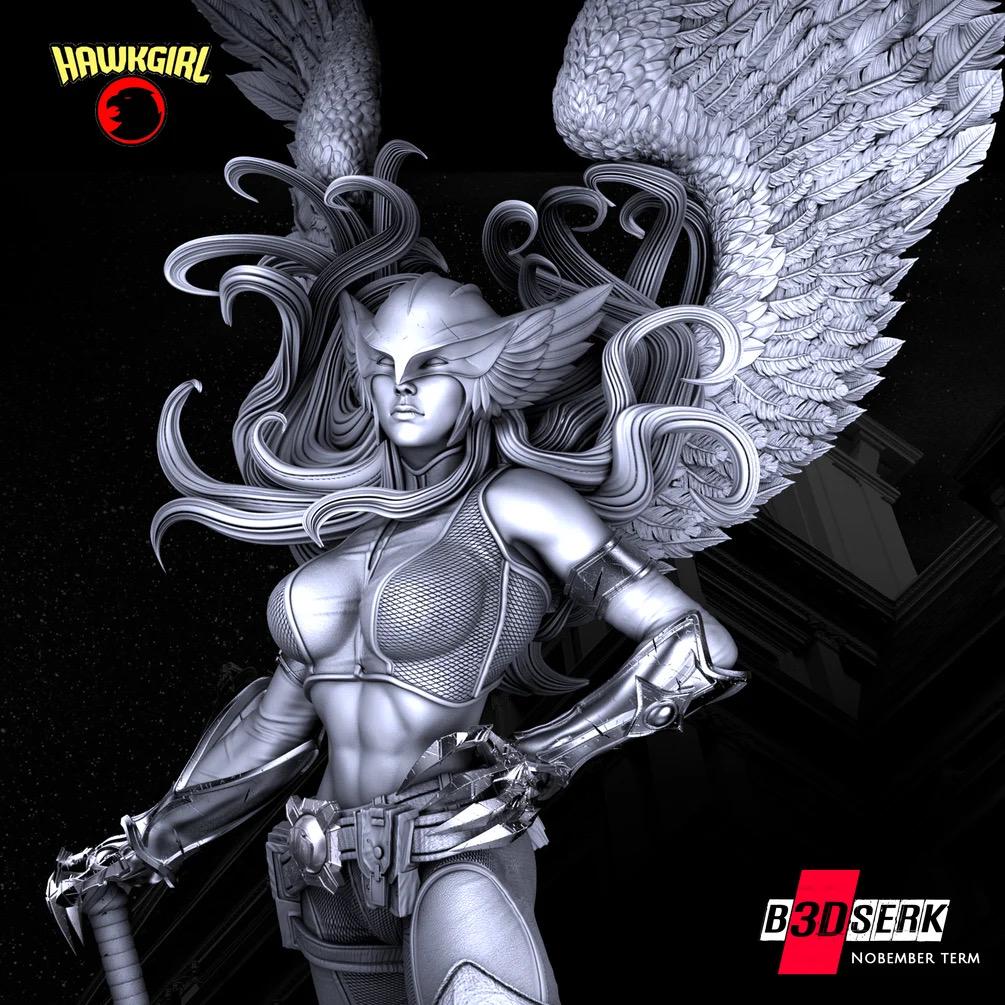 Skyborne Battle Maiden - Sci-Fi Comic Superhero Fantasy Hawkgirl Resin Figure 16K