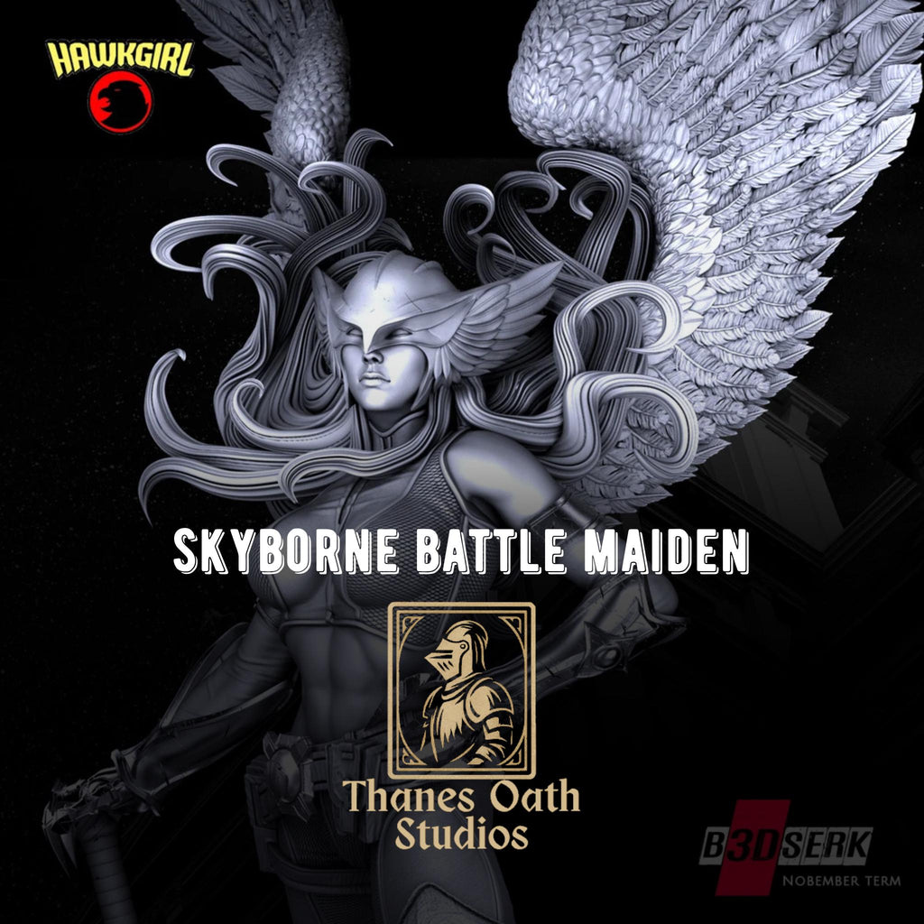 Skyborne Battle Maiden - Sci-Fi Comic Superhero Fantasy Hawkgirl Resin Figure 16K