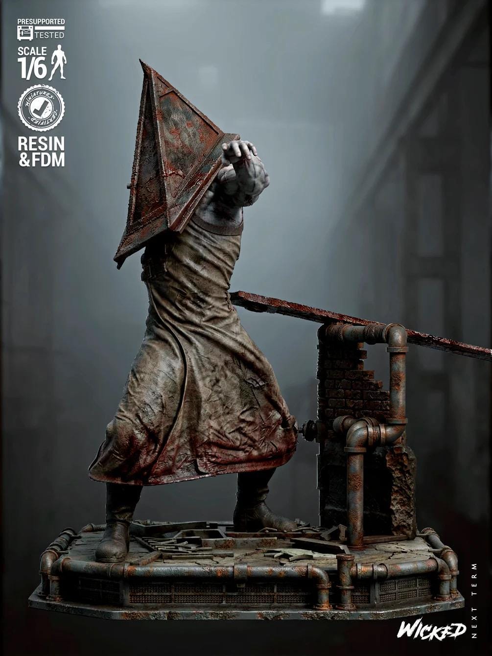 Executioner Of Guilt - Psychological Horror Monster Silent City Pryamid Head Resin Figure 16K