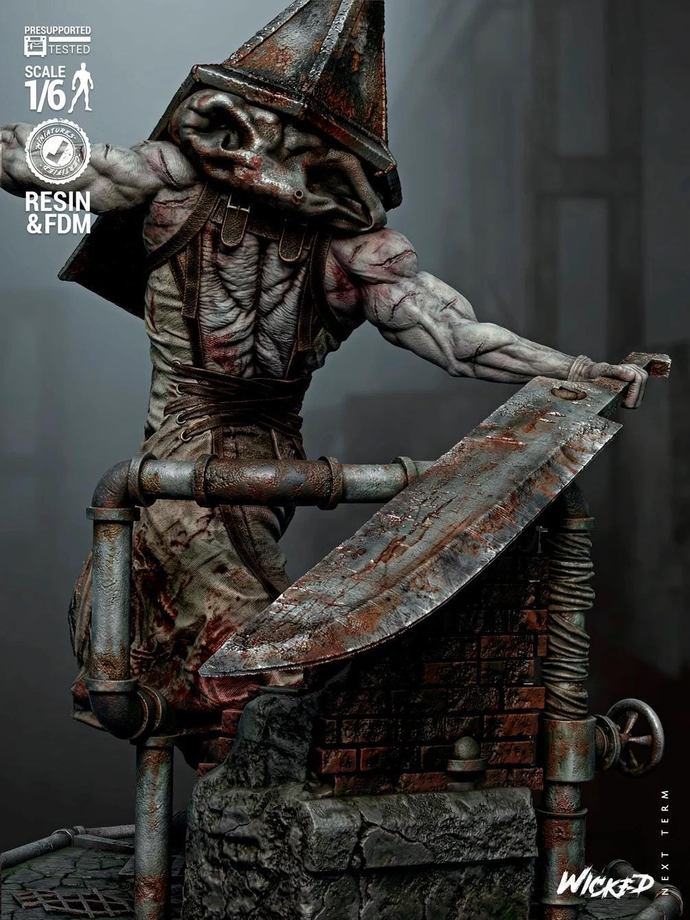 Executioner Of Guilt - Psychological Horror Monster Silent City Pryamid Head Resin Figure 16K