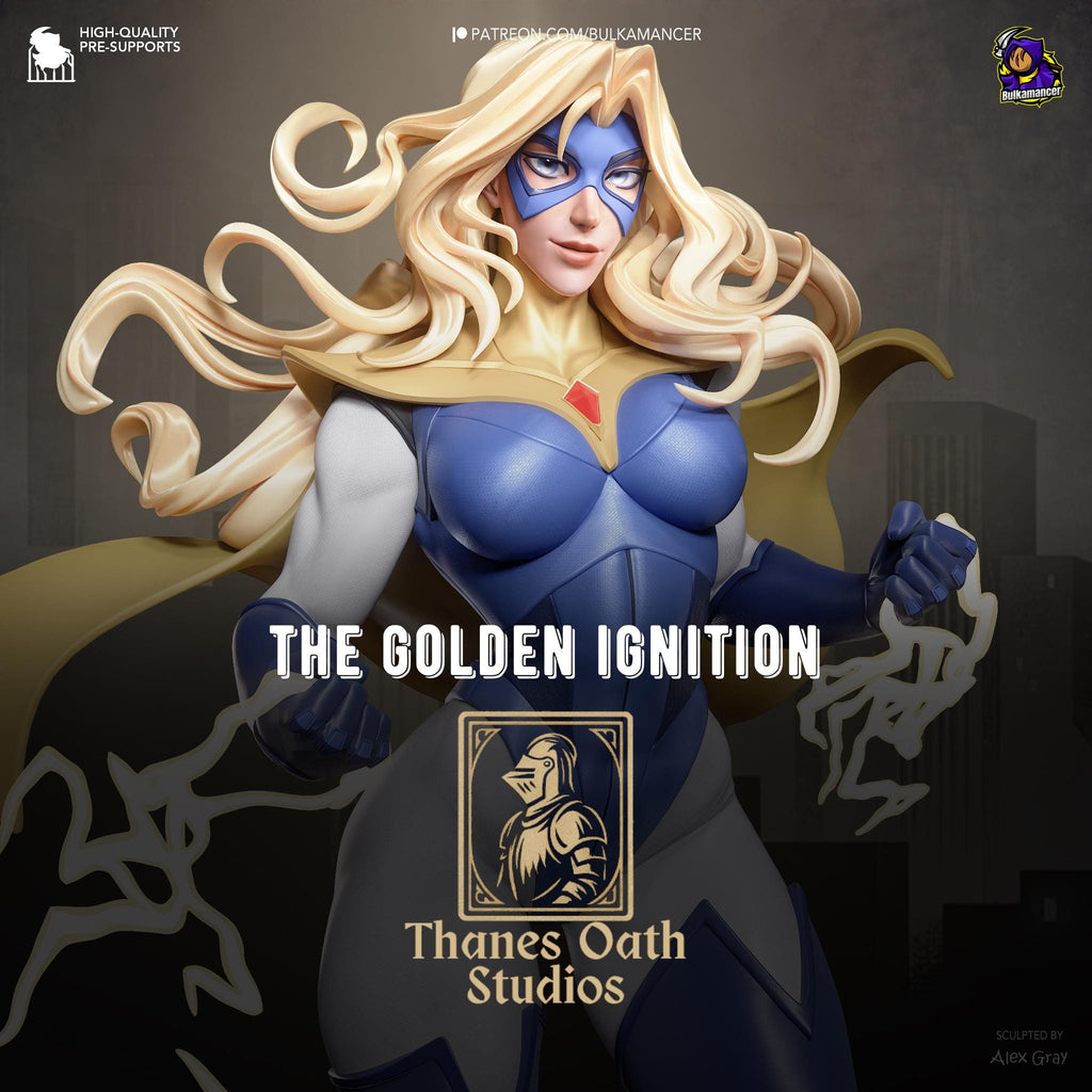 The Golden Ignition - Blaze Operative Solar Runner Blonde Blazer Resin Figure 16K