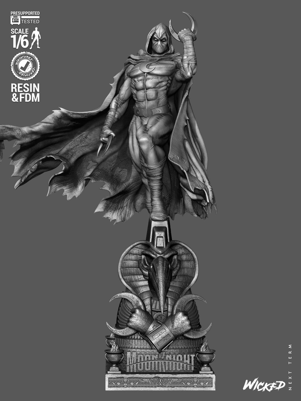 The Lunar Warden - Vigilante Midnight Guardian Spector Moon Knight Resin Figure 16K